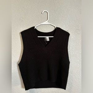 H&M Cable Knit Vest Black
